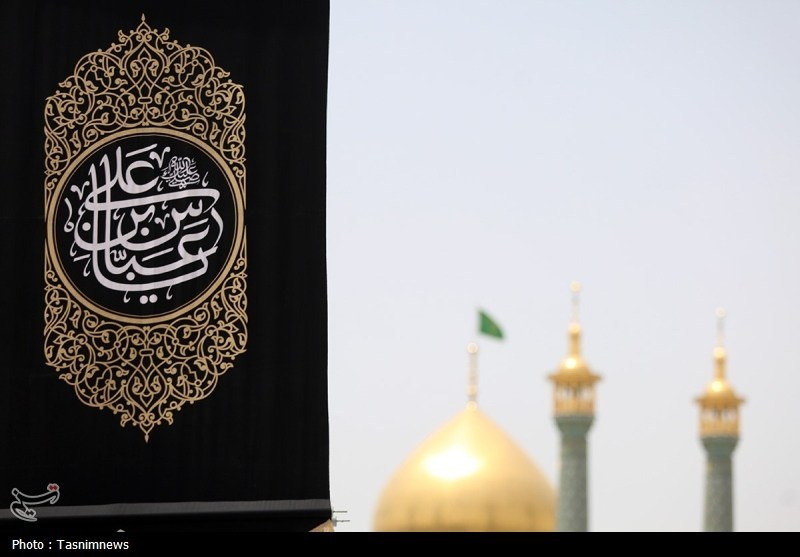 حرم حضرت معصومه(س) سیاهپوش عزای اباعبدالله(ع) شد