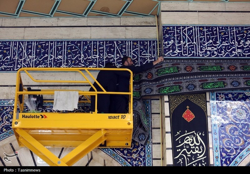 حرم حضرت معصومه(س) سیاهپوش عزای اباعبدالله(ع) شد