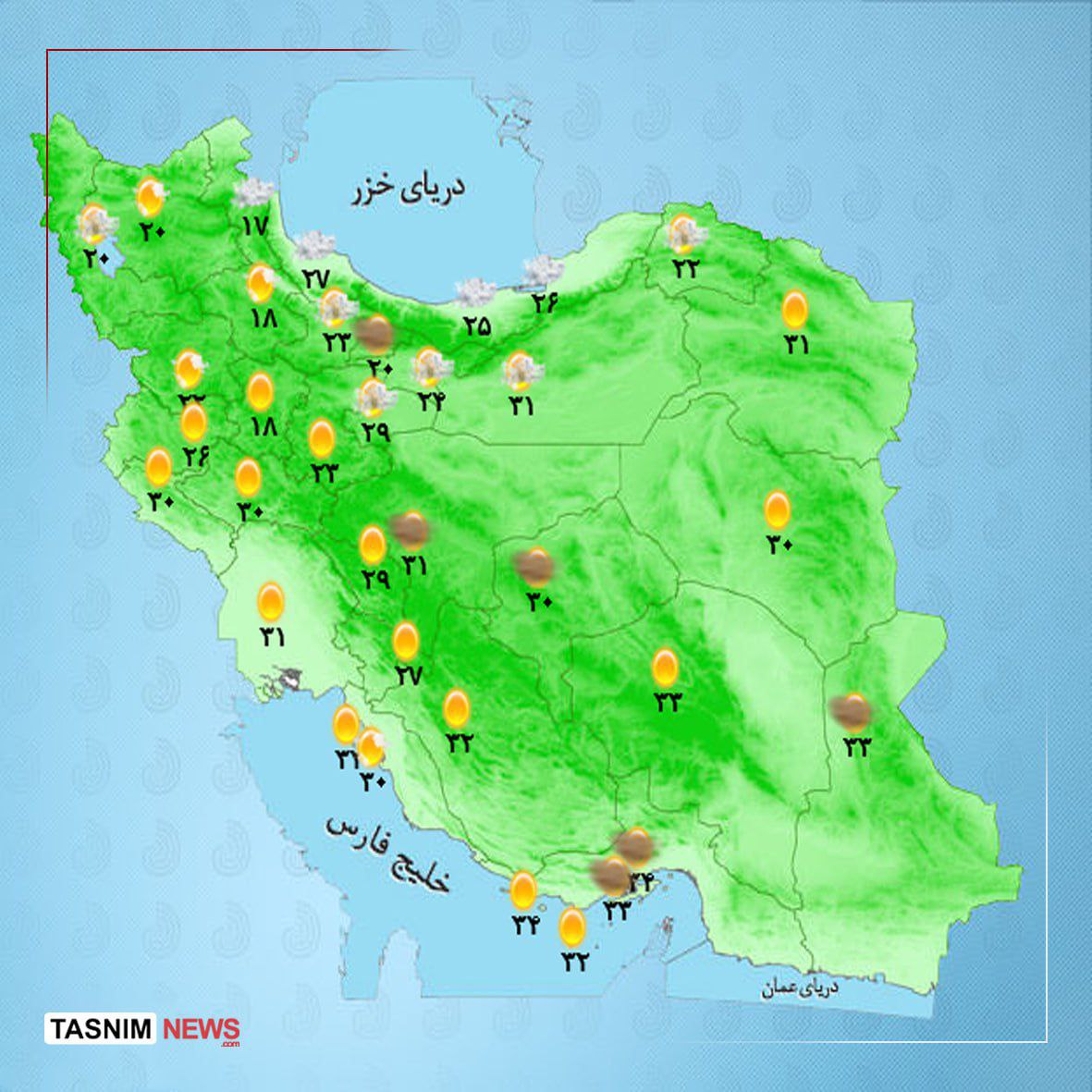 هوای استان ها