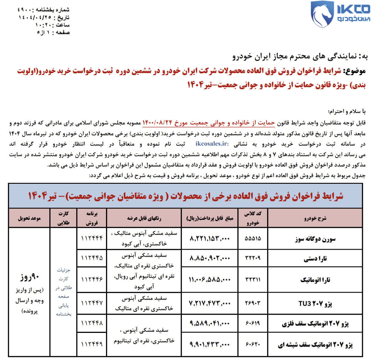 فروش فوقالعاده و پیش فروش 11 محصول ایران خودرو از امروز؛ مهلت ثبتنام تا 1 مرداد 1404 +قیمت