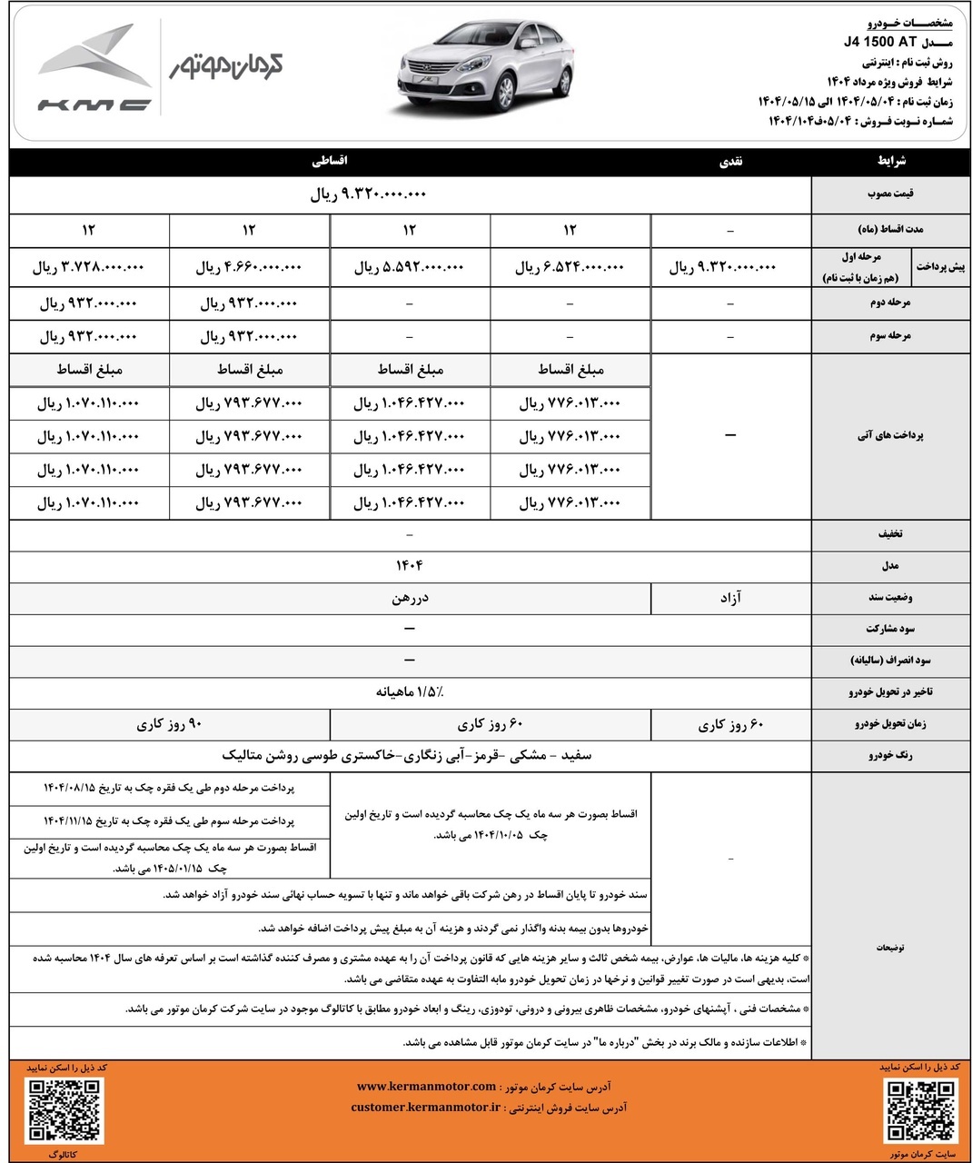 آغاز فروش جک جی4 کرمان موتور با 372 میلیون تومان (+جزییات و جدول فروش)