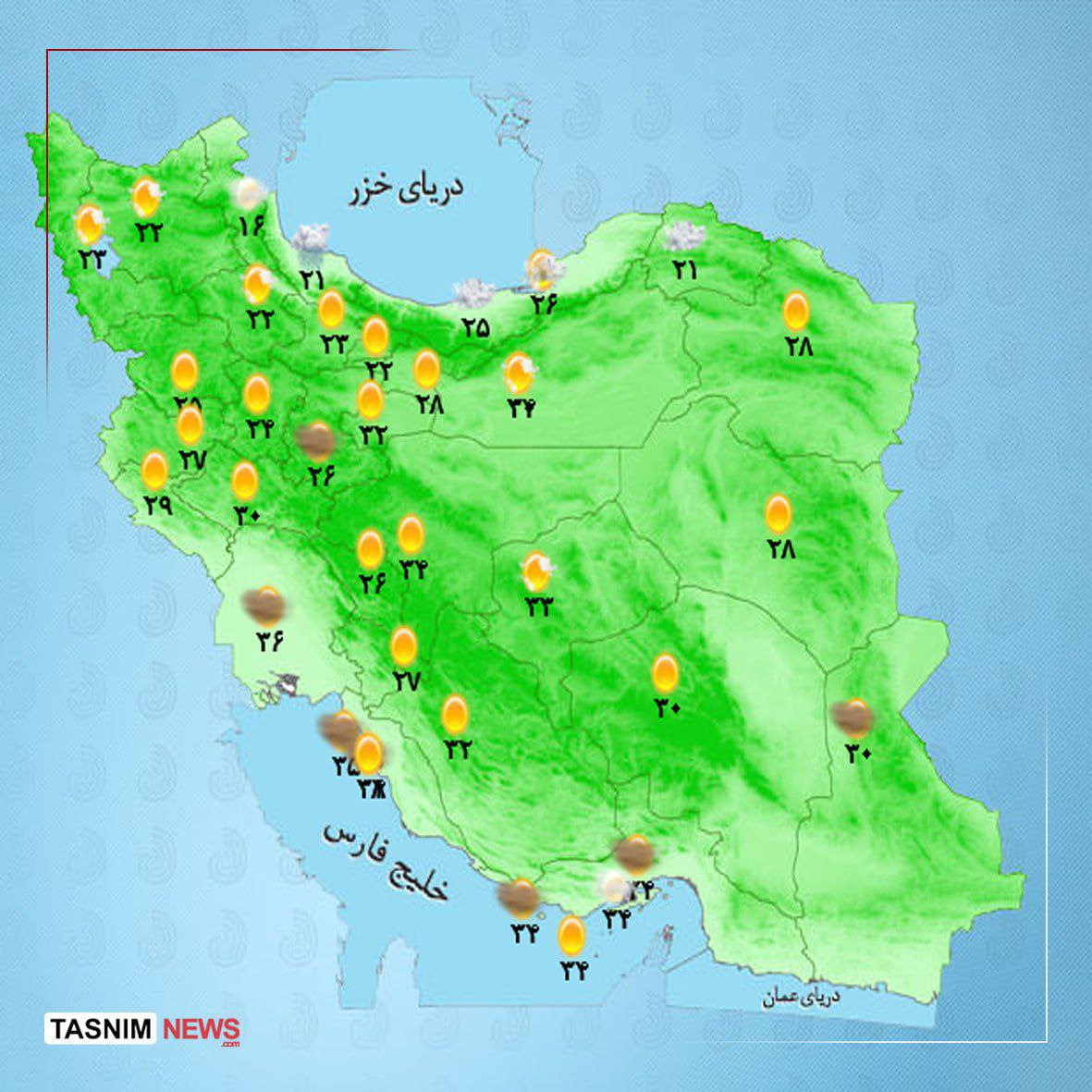 هوای استان ها