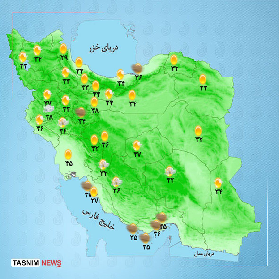 هوای استان ها