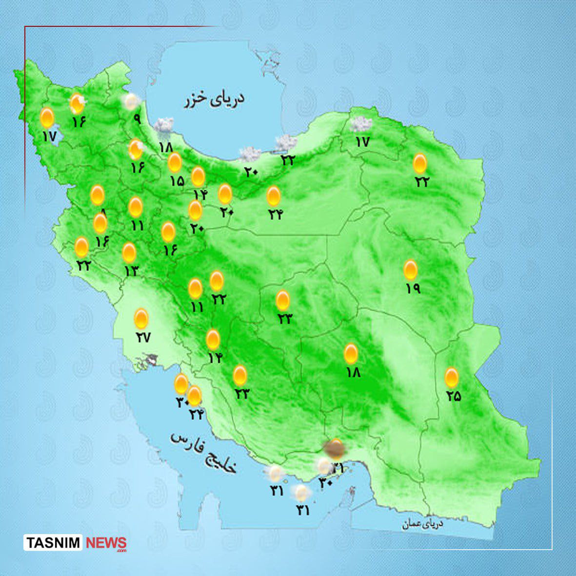 هوای استان ها