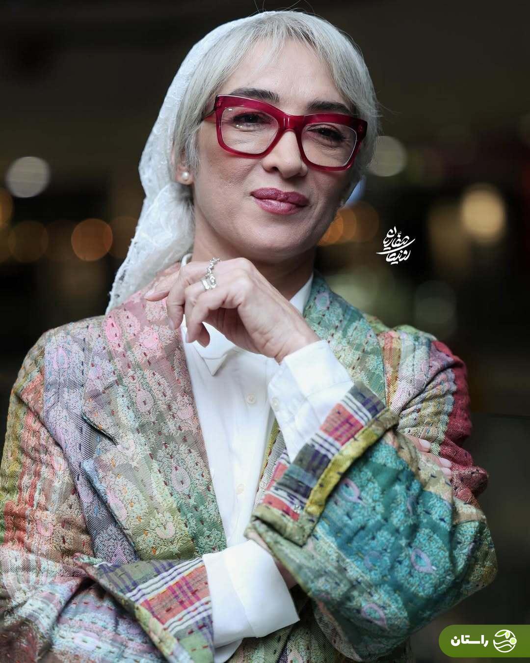 (تصاویر) استایل پانته‌آ پناهی‌ها با عینک قرمز و کتی رنگی در اکران مردمی فیلم سینمایی غریزه