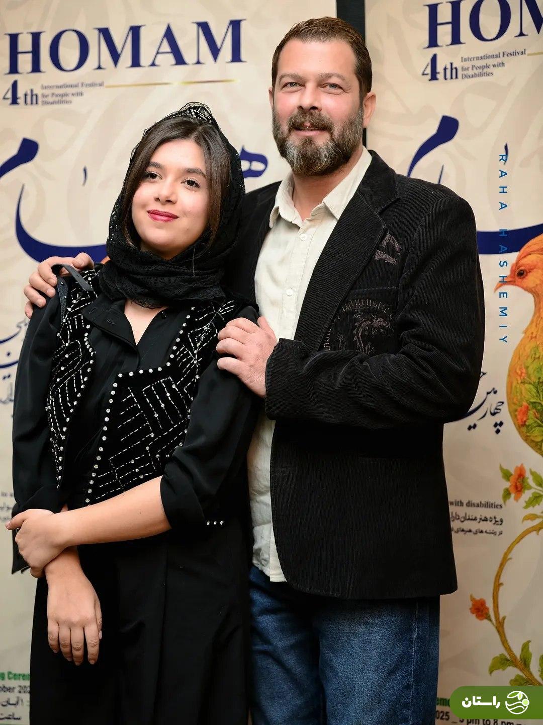 (عکس) نفس بازغی در اختتامیه جشنواره همام؛ قاب عاشقانه با پدر