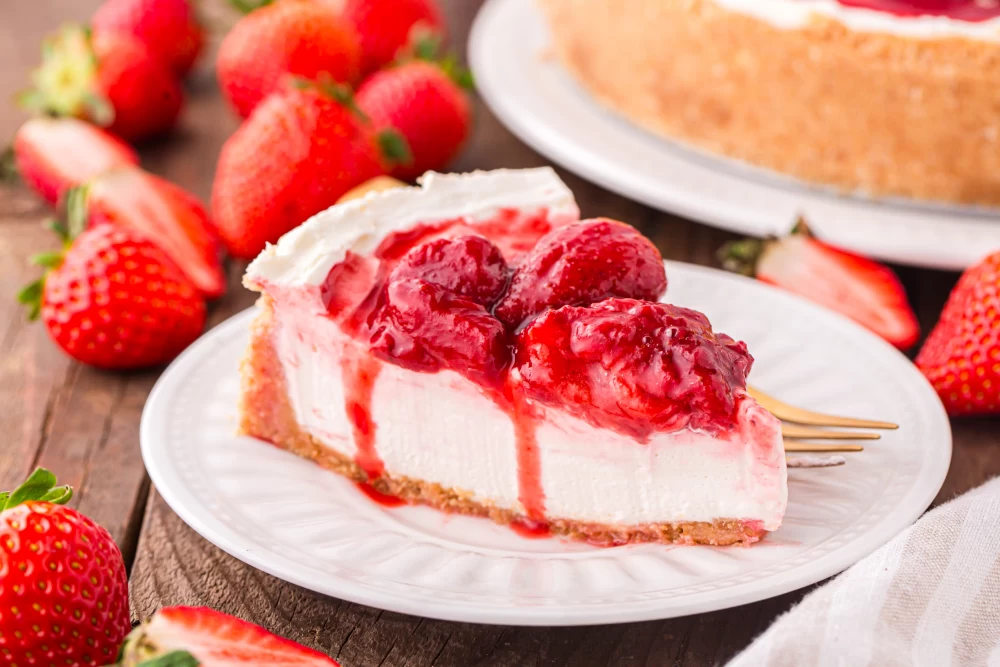 دسر پنیر و توت فرنگی
