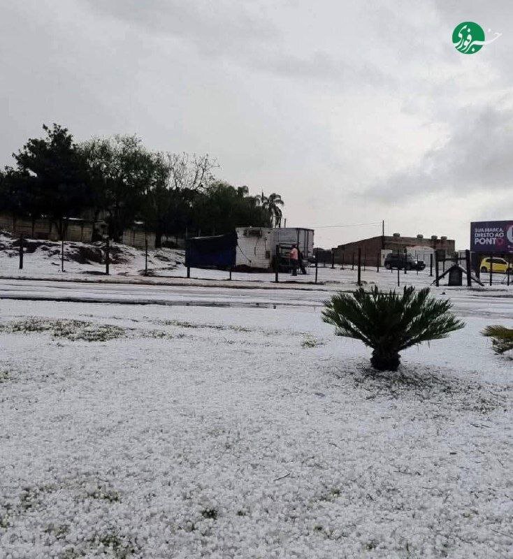 بارش سنگین تگرگ پاییزی به اندازه گردو | تصاویر