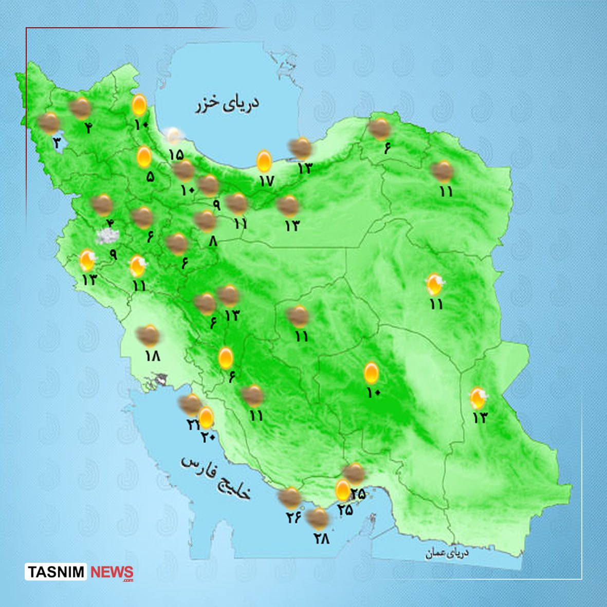 هوای استان ها