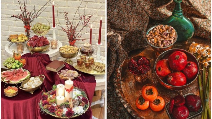 تزیینات ترند سفره شب یلدای 1404؛ توجه به پالت رنگی امسال