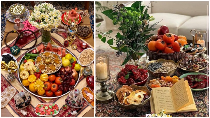 تزیینات ترند سفره شب یلدای 1404؛ توجه به پالت رنگی امسال