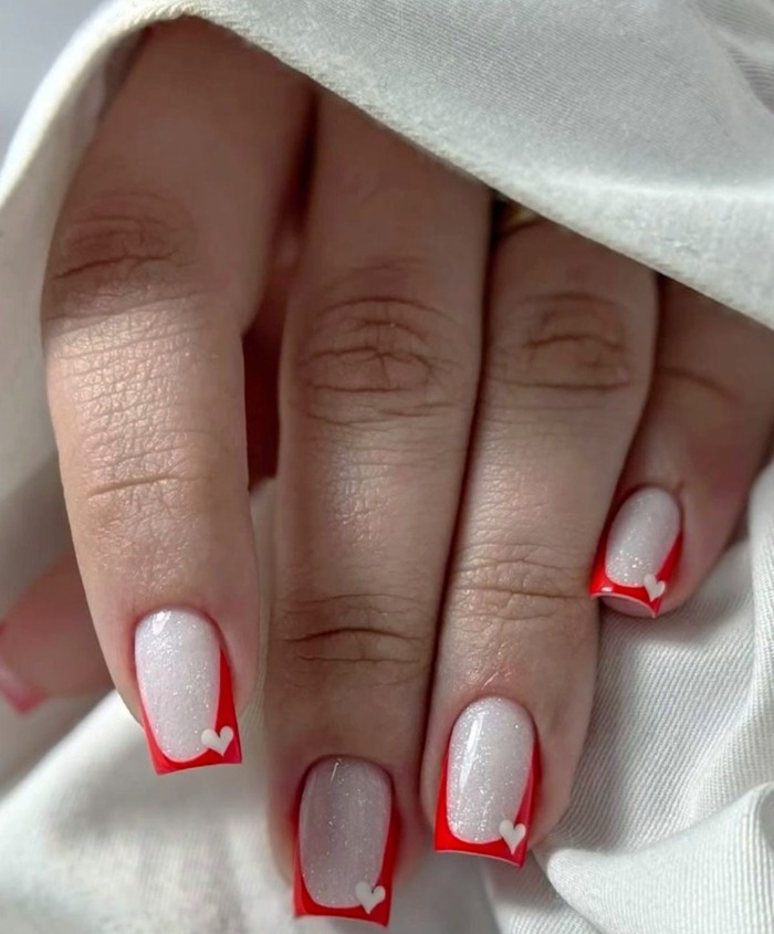 فرنچ ناخن قرمز