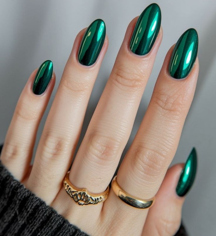 لاک ناخن کروم جواهری با رنگ و دیزای های شیک