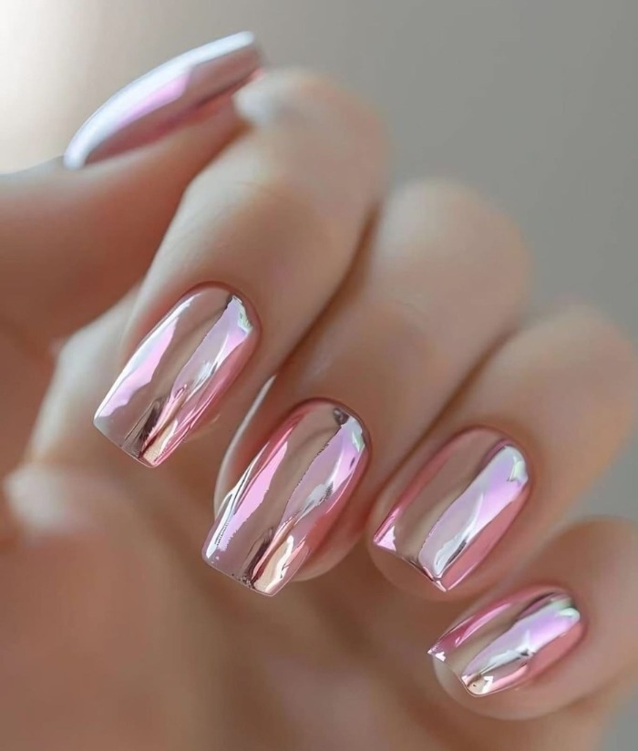 لاک ناخن کروم جواهری با رنگ و دیزای های شیک