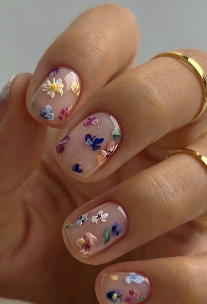 طراخی ناخن گل خشک