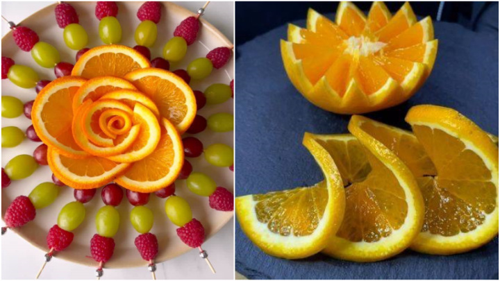 ایدههای خلاقانه تزیین پرتقال برای سفره شب یلدا به شکل گل