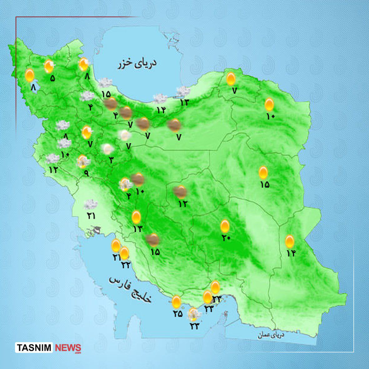 هوای استان ها
