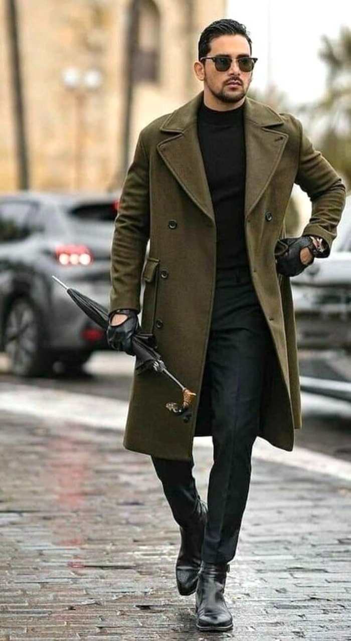 استایل با پالتو مردانه