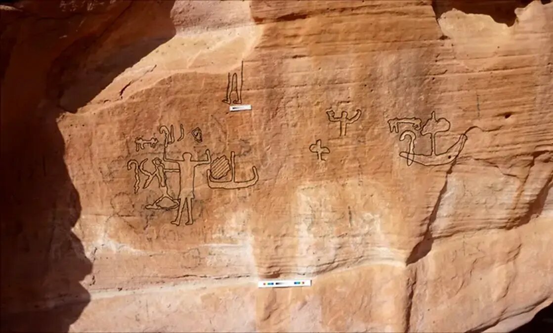 تصویر فتح صحرای سینا توسط یک فرعون در صخرهنگاره 5 هزار ساله | عکس