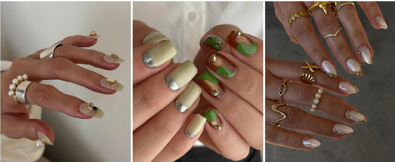 طرخ ناخن زمستانی الهام گرفته از جواهرات ظریف 