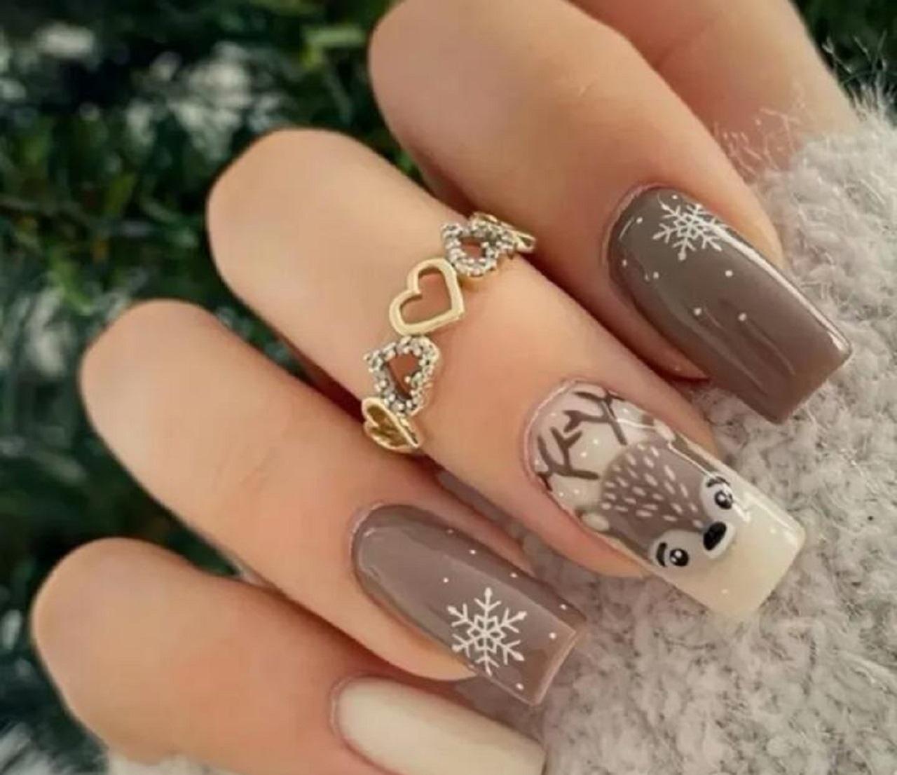 طرح ناخن زمستانی خاص به شکل زمستان وودلند