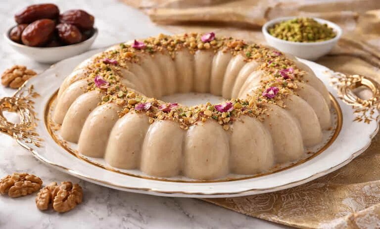 3 نوع دسر خرما با ژلاتین، گردو و شیر برای ماه رمضان